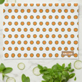 Eigen naam monogram polka stippen wit oranje groen theedoek (Gevouwen)