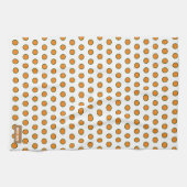 Eigen naam monogram polka stippen wit oranje groen theedoek (Horizontaal)