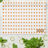 Eigen naam monogram polka stippen witte oranje sie theedoek (Gevouwen)