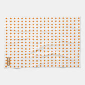 Eigen naam monogram polka stippen witte oranje sie theedoek (Horizontaal)