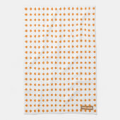 Eigen naam monogram polka stippen witte oranje sie theedoek (Verticaal)