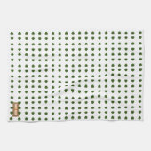 Eigen naam monogram polka stipt wit groen schattig theedoek (Horizontaal)