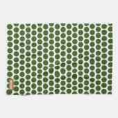 Eigen naam monogram polka stipt witte oranje schat theedoek (Horizontaal)