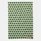Eigen naam monogram polka stipt witte oranje schat theedoek (Verticaal)