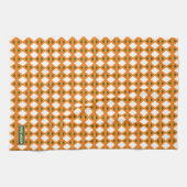 Eigen naam monogram stijlvol patroon oranje groen theedoek (Horizontaal)