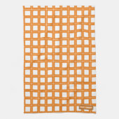 Eigen naam monogram stijlvol patroon wit sinaasapp theedoek (Verticaal)