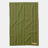 Eigen naam monogram stremmen groene sinaasappel theedoek (Verticaal)