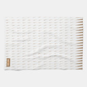 Eigen naam monogram stremt golven witte bruine kit theedoek (Horizontaal)