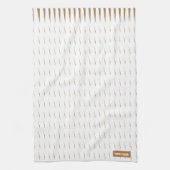 Eigen naam monogram stremt golven witte bruine kit theedoek (Verticaal)