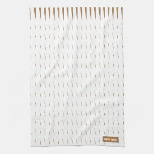 Eigen naam monogram stremt golven witte bruine kit theedoek