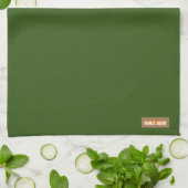 Eigen naam monogram strepen golven witte groen theedoek (Gevouwen)