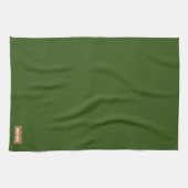 Eigen naam monogram strepen golven witte groen theedoek (Horizontaal)