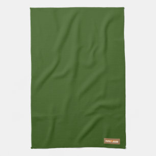 Eigen naam monogram strepen golven witte groen theedoek