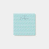 Eigen naam monogram Turquoise Quilt Pattern Post-it® Notes (Voorkant)
