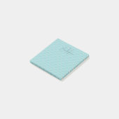 Eigen naam monogram Turquoise Quilt Pattern Post-it® Notes (Schuin)