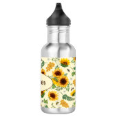 Eigen naam Monogram Water Flacon Zonnebloemen Bone Waterfles (Rechts)