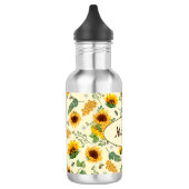 Eigen naam Monogram Water Flacon Zonnebloemen Bone Waterfles (Links)