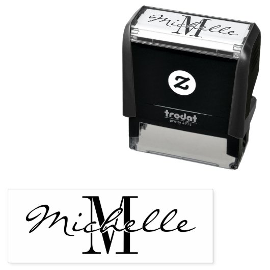 Eigen naam monogram, zelfinkend rubberstempel  zelfinktende stempel (In situ)