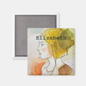 Eigen naam monogrammen schattig cadeau waterverf g magneet (Voorkant / Achterkant)