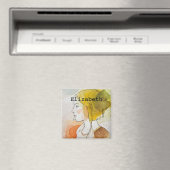 Eigen naam monogrammen schattig cadeau waterverf g magneet (Insitu (Vaatwasser))