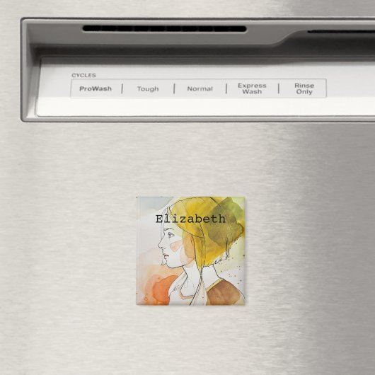 Eigen naam monogrammen schattig cadeau waterverf g magneet (Insitu (Vaatwasser))