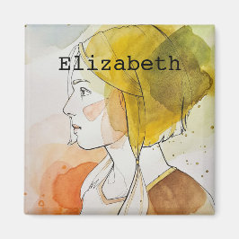 Eigen naam monogrammen schattig cadeau waterverf g magneet