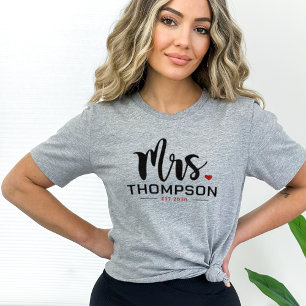 Eigen naam Mrs Bride Wedding T-shirt