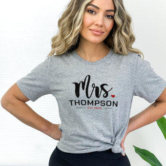 Eigen naam Mrs Bride Wedding T-shirt