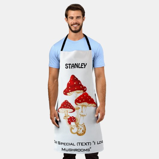 Eigen naam Mushroom Schort (Gedragen)