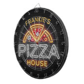 Eigen naam Neon Italiaans Pizzeria Pizza House Dartbord (Voorkant Rechts)