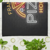 Eigen naam Neon Italiaans Pizzeria Pizza House Theedoek (Gevouwen)