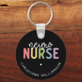 Eigen naam Neuro Neurse Neuroscience Verpleegkundi Sleutelhanger (Voorkant)