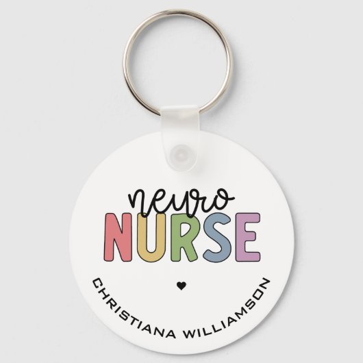 Eigen naam Neuro Neurse Neuroscience Verpleegkundi Sleutelhanger (Voorkant)