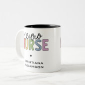 Eigen naam Neuro Neurse Neuroscience Verpleegkundi Tweekleurige Koffiemok (Voorkant links)