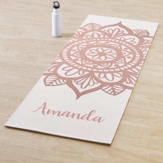 Eigen naam Nieuw Roos Gold Mandala White Yogamat (In situ)