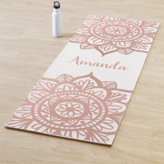 Eigen naam Nieuw Roos Gold Mandala White Yogamat (In situ)