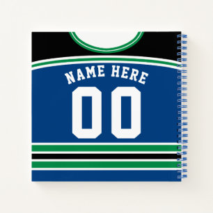 Eigen naam nummer Ice Hockey Jersey Sjabloon Notitieboek
