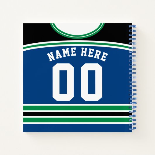 Eigen naam nummer Ice Hockey Jersey Sjabloon Notitieboek (Achterkant)