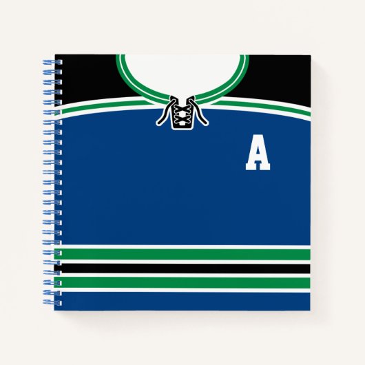 Eigen naam nummer Ice Hockey Jersey Sjabloon Notitieboek (Voorkant)