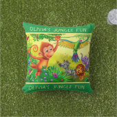 Eigen naam oerwoud beesten grote kussen van kinder (Gras)