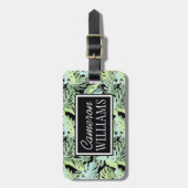 Eigen naam Oerwoud Floral Patroon Bagagelabel (Voorkant verticaal)