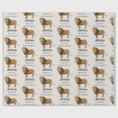 Eigen naam Oerwoud Lion Animal Birthday Cadeaupapier (Vlak)
