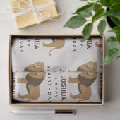 Eigen naam Oerwoud Lion Animal Birthday Tissuepapier (Geschenk)
