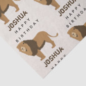 Eigen naam Oerwoud Lion Animal Birthday Tissuepapier (Detail)