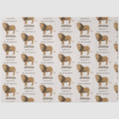 Eigen naam Oerwoud Lion Animal Birthday Tissuepapier (Voorkant)