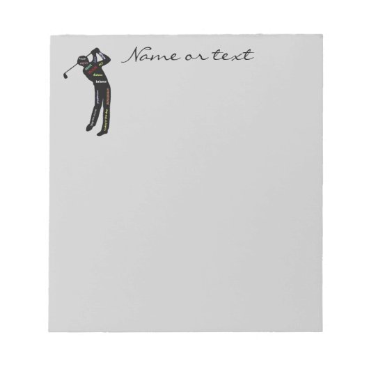 Eigen naam of Tekst Golf, Motivatie woorden sport Notitieblok (Voorkant)