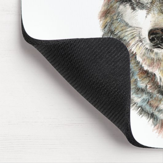 Eigen naam of tekst Wolf waterverf Dier Muismat (Hoek)