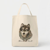 Eigen naam of tekst Wolf waterverf Dier Tote Bag (Voorkant)