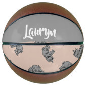 Eigen naam olifanten op bruin basketbal (Voorkant)