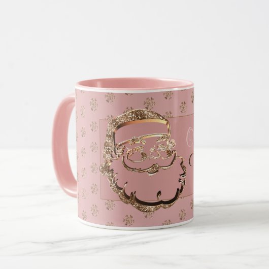 Eigen naam Olivia's kerstkersttaspelroze Mok (Voorkant links)